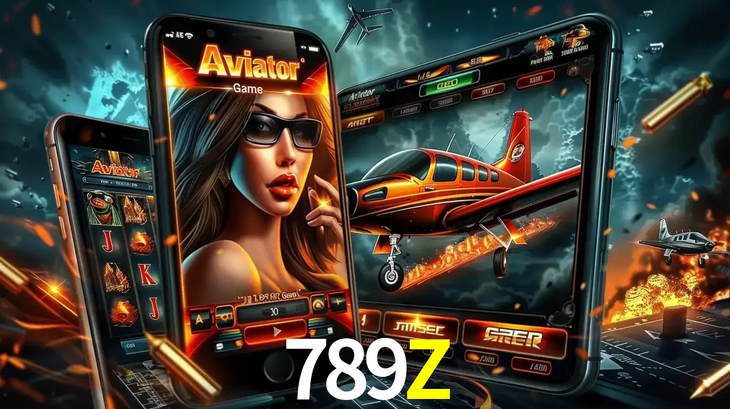 O popular jogo de apostas Aviator exibido em vários celulares e tablets, mostrando a interface emocionante e a ação de voo disponíveis para jogar agora no 789Z.